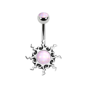 Banana silver sun with epoxy stone pink