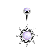 Banana silver sun with purple epoxy stone