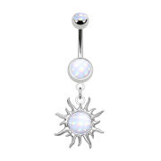 Banana silver with pendant sun Epoxy stone white