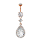 Banane rosegold mit Anhänger Kristall und Kristalltropfen