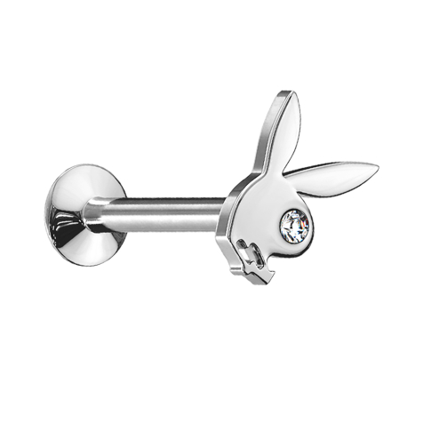 Micro Labret filo interno argento Playboy Bunny