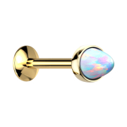 Micro Labret femelle doré Opal Cone blanc