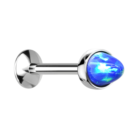 Micro Labret femelle argenté Opal Cone bleu