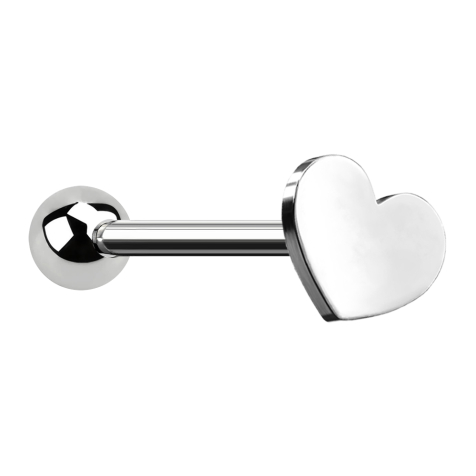 Micro Barbell argent avec boule et cœur