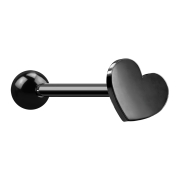 Micro barbell black with ball and heart