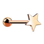 Micro Barbell rosegold mit Kugel und Stern