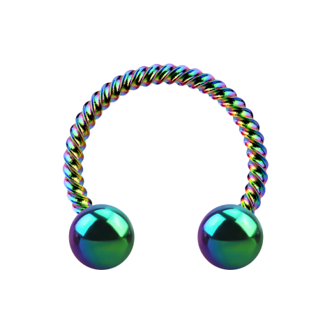 Bilanciere circolare colorato intrecciato con due palline