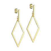 Orecchini a perno placcati oro con pendente a barretta...