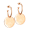 Stud earrings rose gold pendant round plate