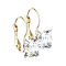 Gold-plated earring with silver square crystal