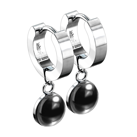 Boucles doreilles à clapet argent pendentif pierre agate