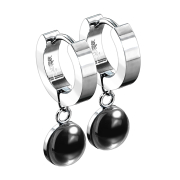 Boucles doreilles à clapet argent pendentif pierre...