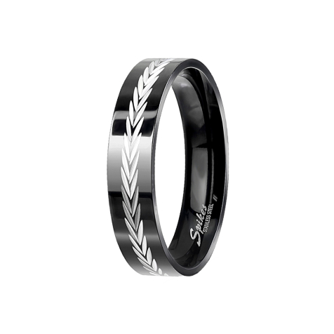 Bague noire couronne de laurier