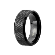 Ring black grooved