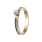 Ring rosegold mit Kristall und schwarzem Streifen