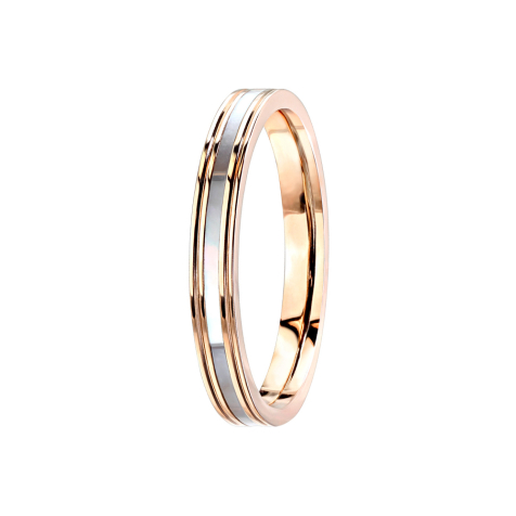 Ring rose gold mother-of-pearl stripes
