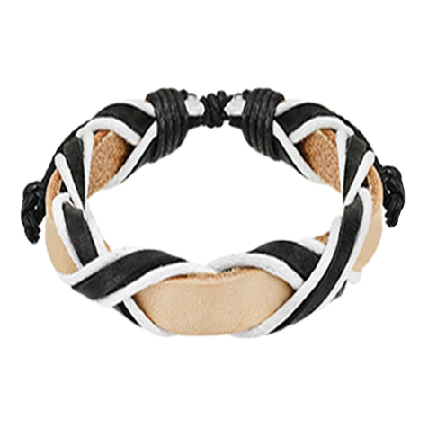 Bracelet en cuir brun tressé