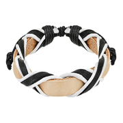 Cinturino in pelle intrecciata marrone