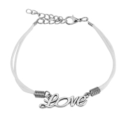 Bracciale in similpelle bianco Love