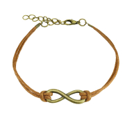 Faux leather bracelet brown infinity