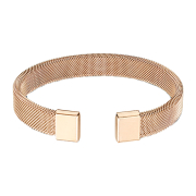 Rose gold bracelet with flexible mesh
