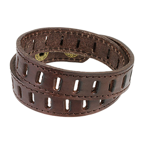 Brown leather strap with slit