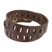 Brown leather strap with slit