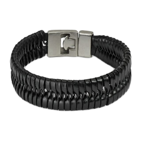Bracelet en cuir noir avec écailles