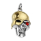 Silver soldier of death pendant with red crystal eye