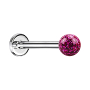 Micro Labret silber mit Kristallkugel fuchsia Epoxy...