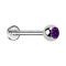 Micro labret silver with ball and violet crystal