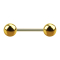 Gold-plated micro barbell with two balls