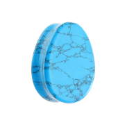 Flared plug drop made of turquoise stone