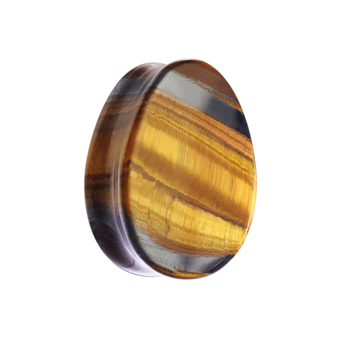 Flared Plug Tropfen aus Tigerauge Stein