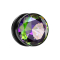 Flesh Plug schwarz mit grossem Kristall multicolor dunkel