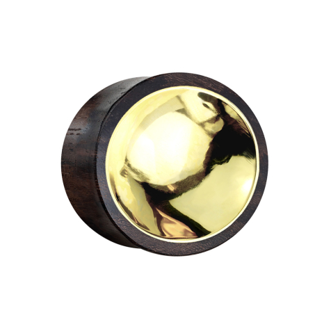 Flared Plug aus Sonoholz mit Goldzinn