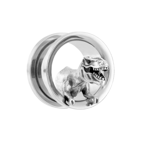 Flesh Tunnel silber T-Rex