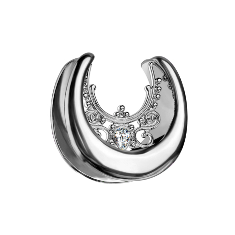 Sattel silber filigrane Blumen und Kristall