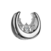 Sellette argentée fleurs filigranes et cristal