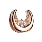 Sattel rosegold filigrane Blumen und Kristall