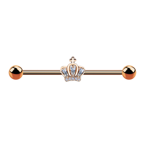 Barbell rose gold with crown