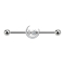 Barbell silver with moon and star
