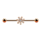Barbell rose gold with flower and crystals