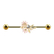 Barbell 14k vergoldet mit Blumenstrauss