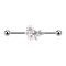 Barbell silver with bouquet of flowers