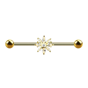 Barbell plaqué or 14k avec étoile de neige