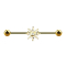 Barbell 14k gold-plated with snow star
