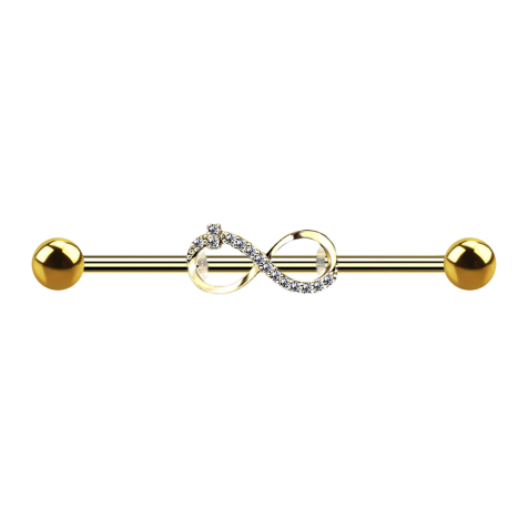 Barbell plaqué or 14k avec infini