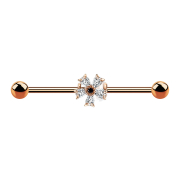 Barbell rose gold with crystal flower
