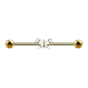Barbell doré 14k avec papillon
